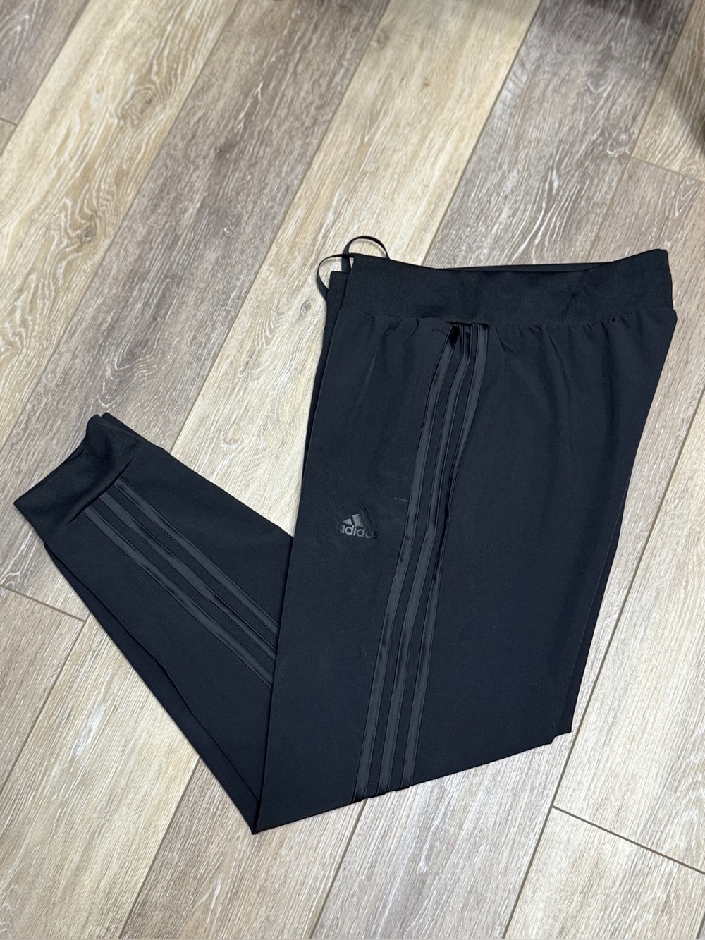 adidas Black Jogger Pants with Tone-on-Tone Three Stripes